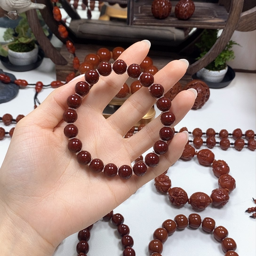 橄榄核把件H****C小光珠手串