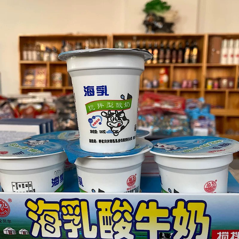 海乳牌酸奶内蒙古呼伦贝尔海拉尔特产海乳酸牛奶120g*12罐（2板）