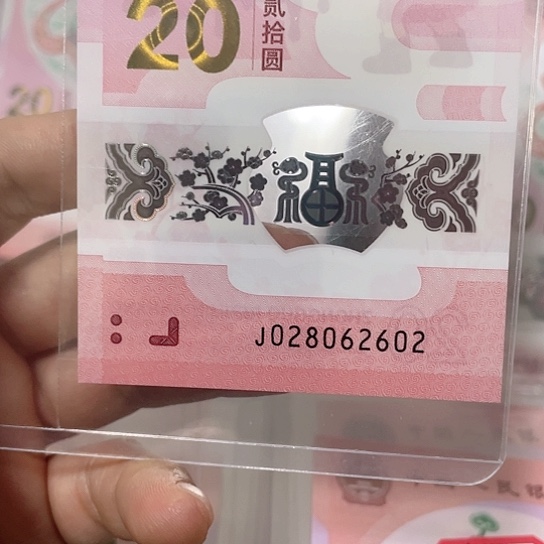 塑料2025年蛇年纪念钞号码如图所示