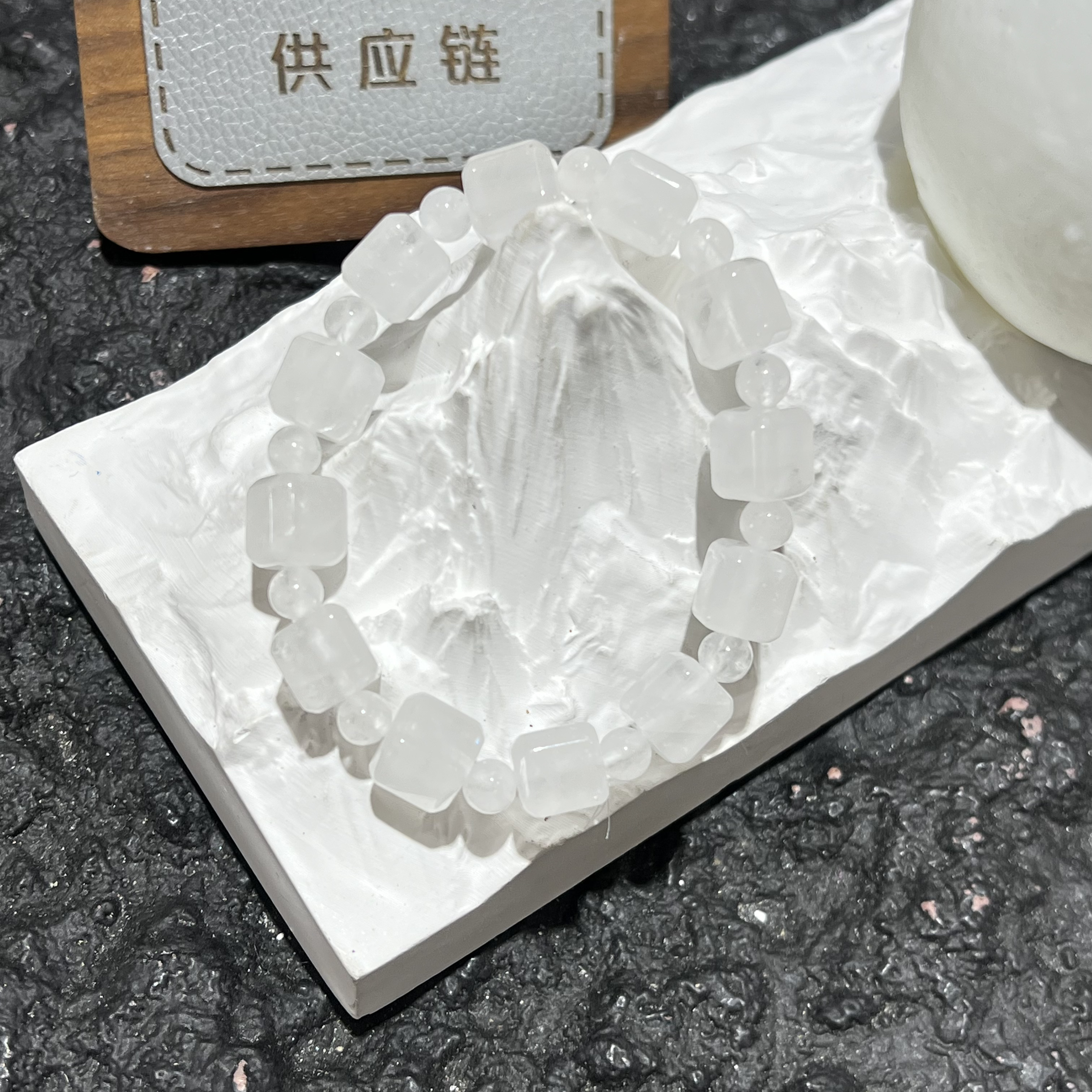 【月月家】Z081天然水晶 白水晶方糖手串9-11mm 多样性发其一