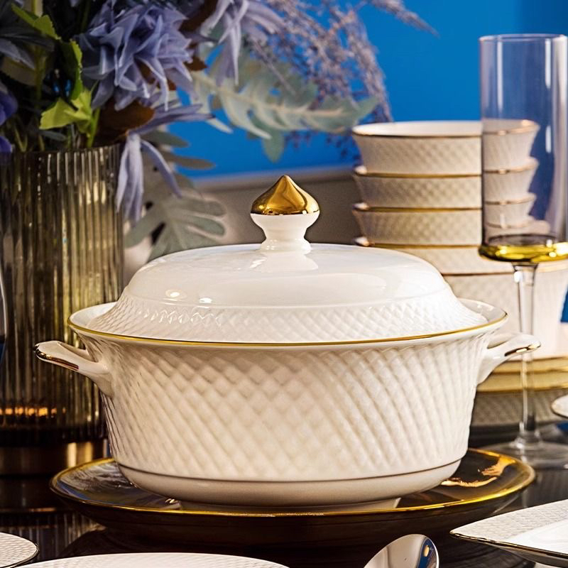 大件永恒钻石景德镇高端骨瓷餐具轻奢高档家用简约陶瓷