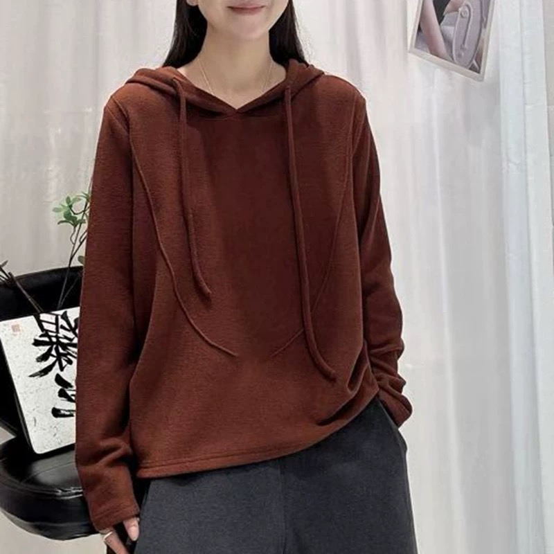 【甲木服装】德绒慵懒风连帽长袖卫衣/特