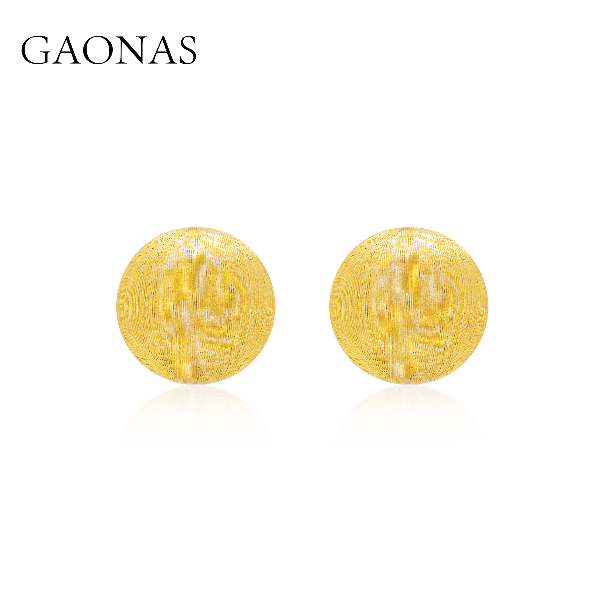 GAONAS 镀K金合成锆石耳饰 万华镜璀璨贵气金色设计耳环11539EGO