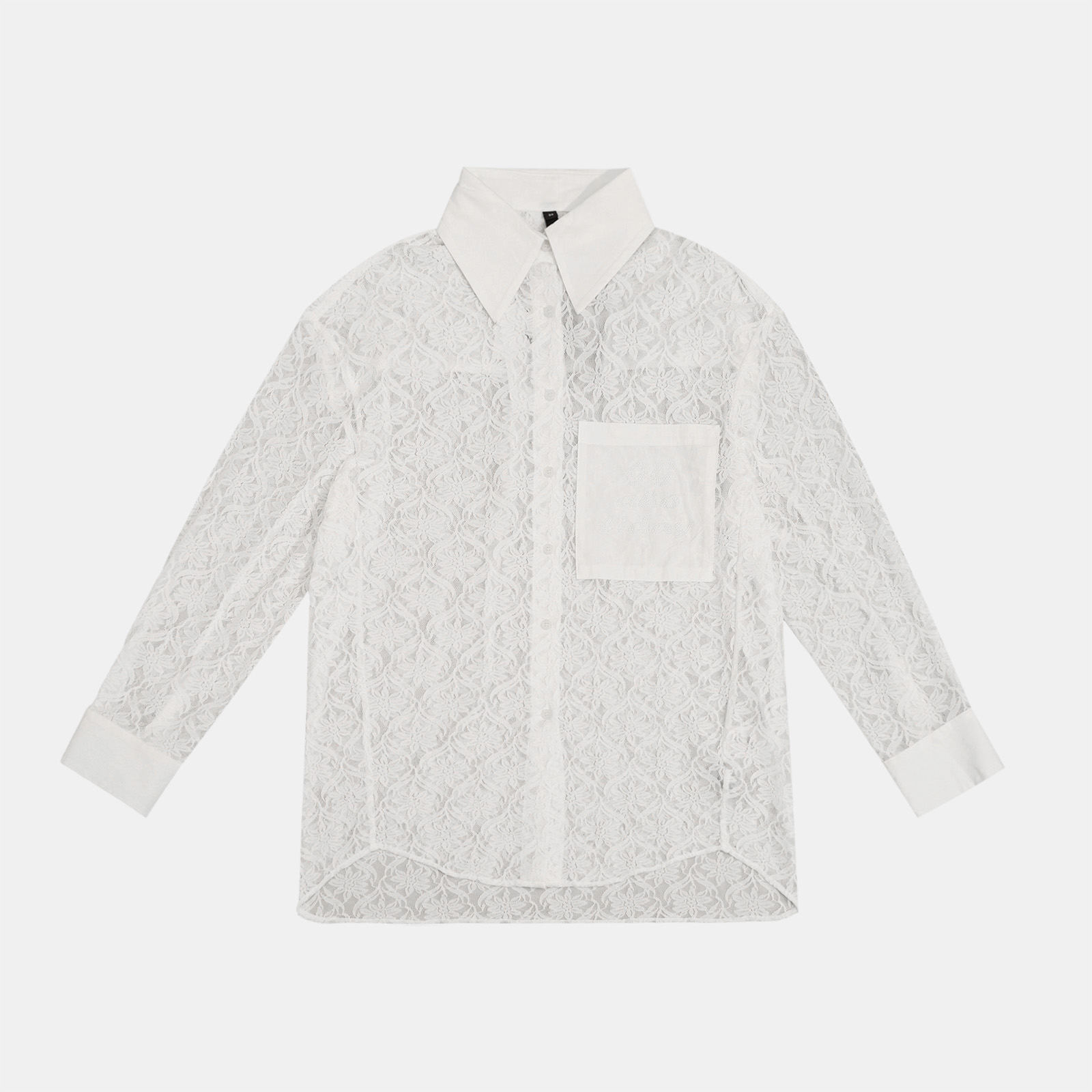 25N夏季新款轻奢高级感美式街头潮流透气设计蕾花长袖衬衫 152565