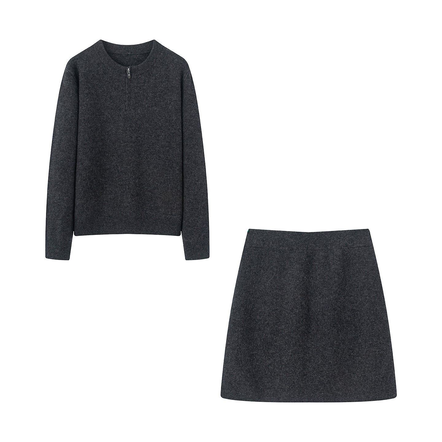 【迪家商场】女装2025冬季新款时尚圆领毛衫套装3128