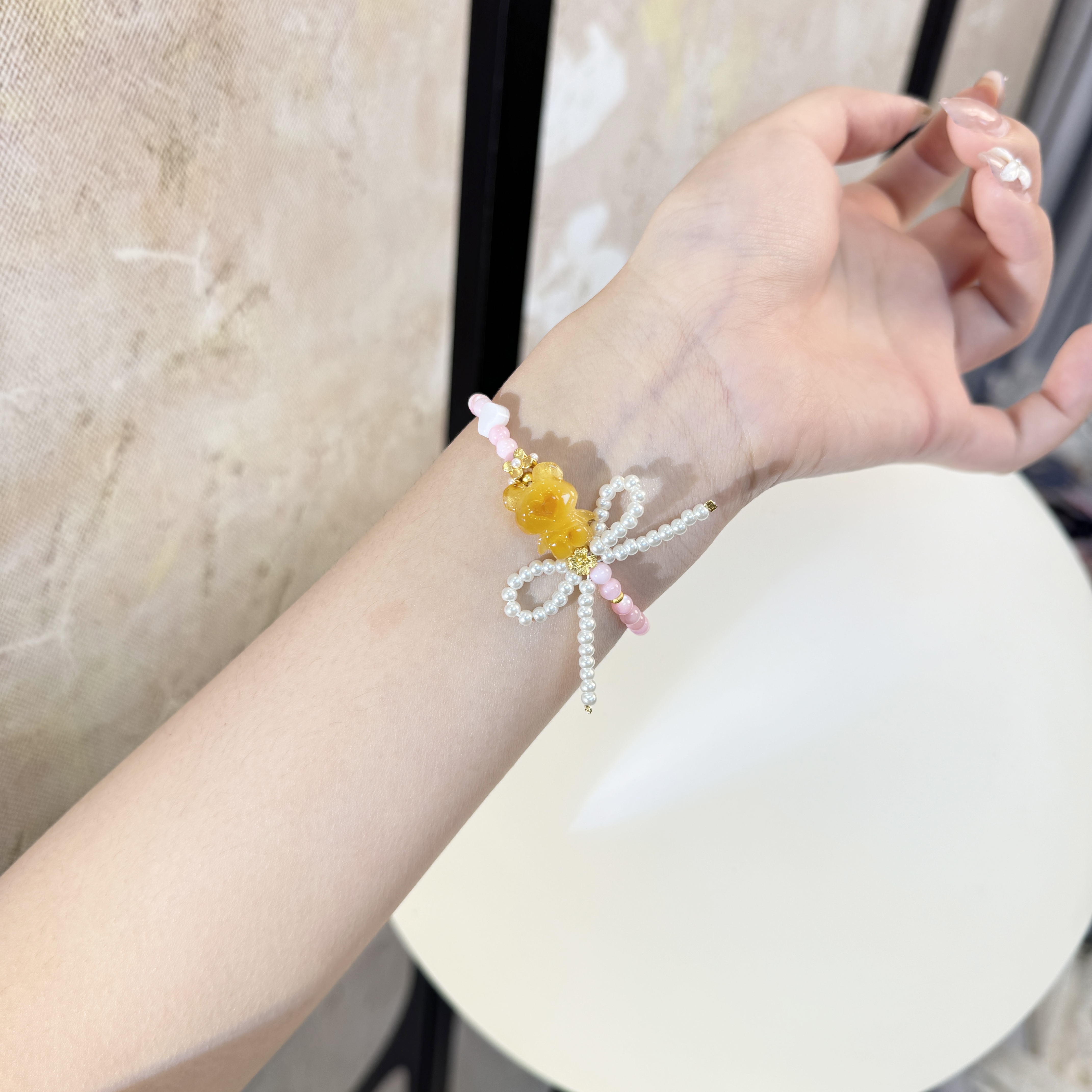 源源手作*熊与蝶手串Y FL-57