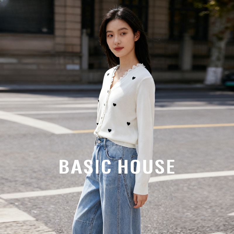 Basic House/百家好百搭老钱风女装知性休闲针织衫-B0625B5JYT2