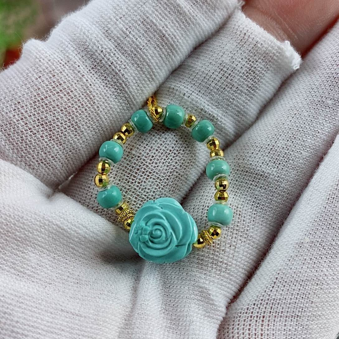 绿松石珠宝奇石18K金镶嵌