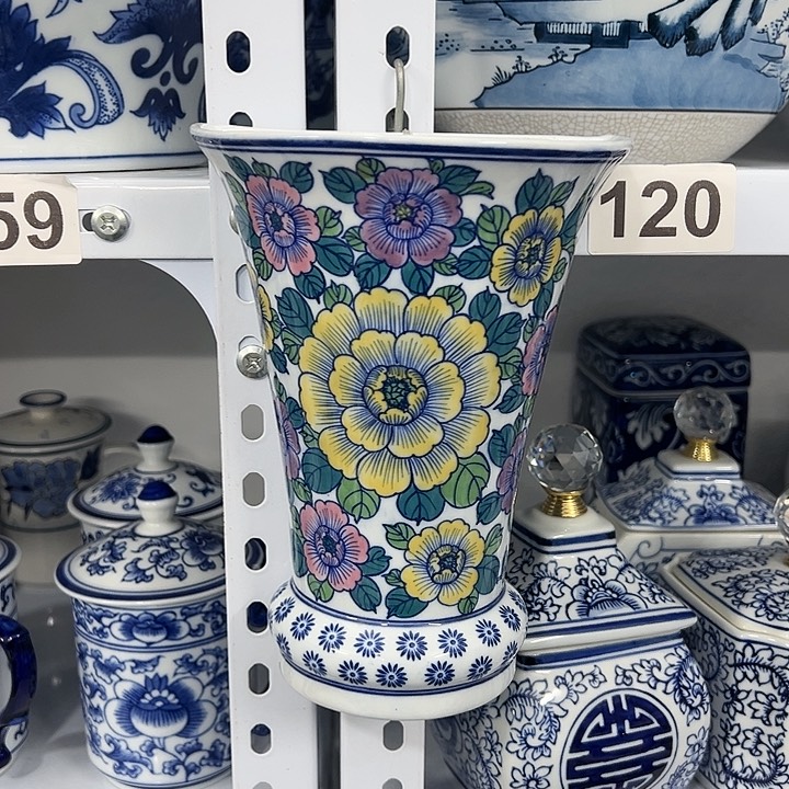 摆件青花瓷手工手绘高温釉下彩壁挂花瓶