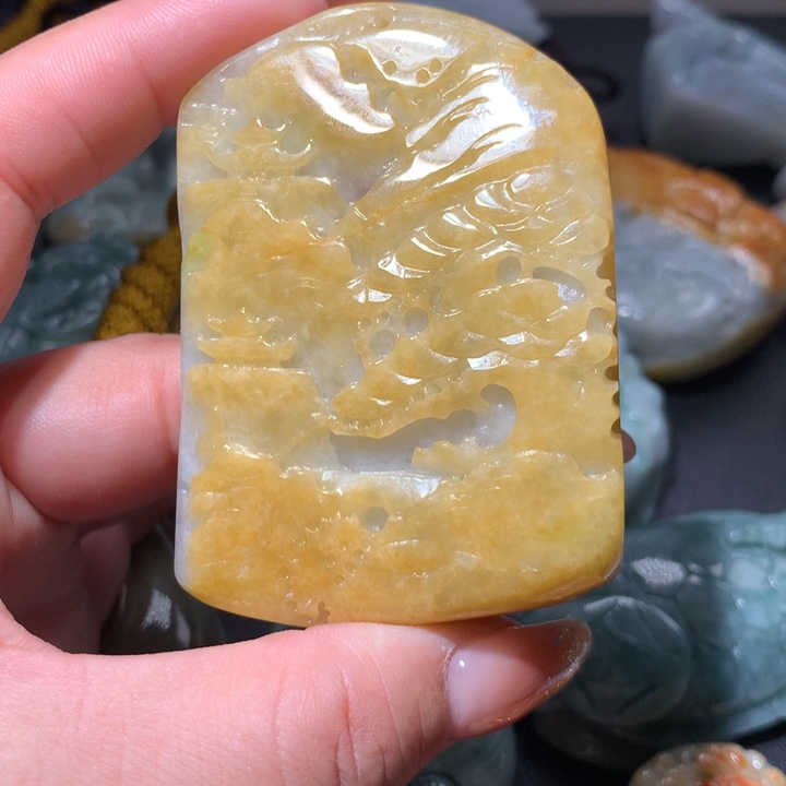 翡翠未镶嵌颈饰保真天然A货翡翠