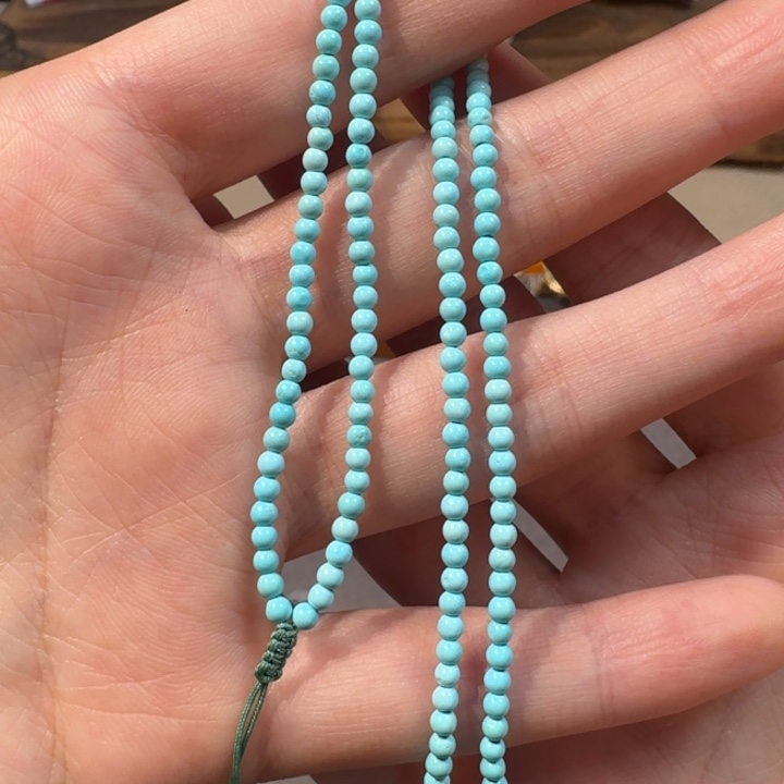 圆***机绿松石未镶嵌毛衣链