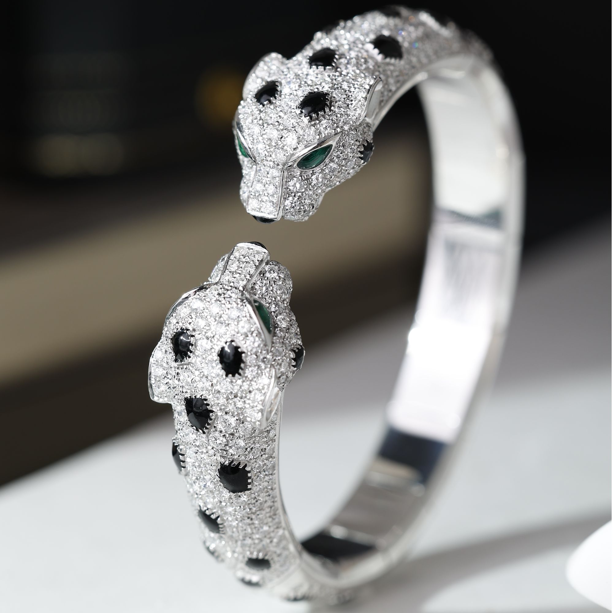 18K金满钻双头豹手镯（48小时鉴赏期）CZ