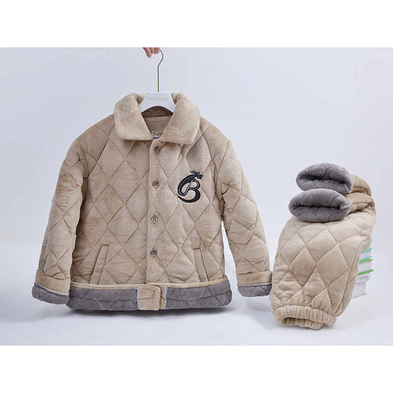 高档男士P-3230三层夹棉加厚可外穿加绒秋冬季冬款名牌家居服睡衣