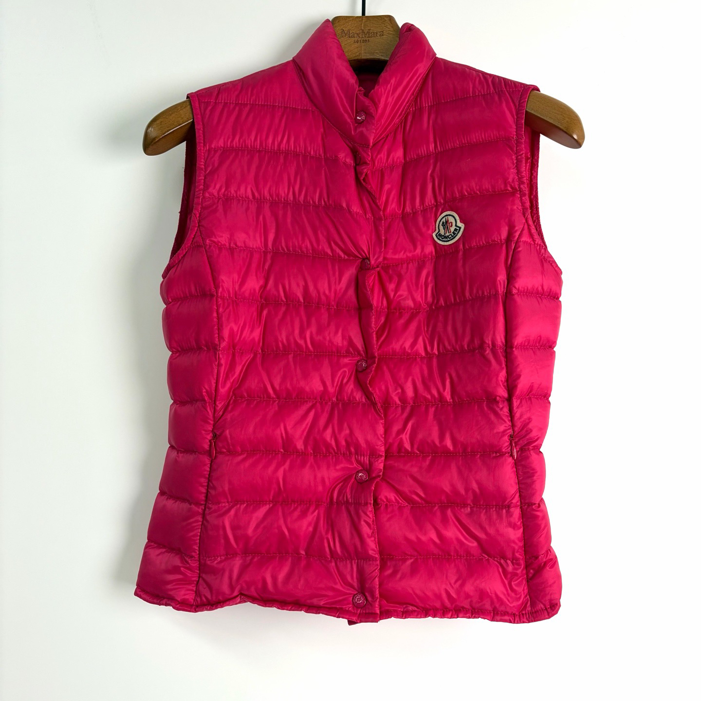 99新 MONCLER 0码 Moncler蒙口 红色羽绒马甲 99新 bz0632