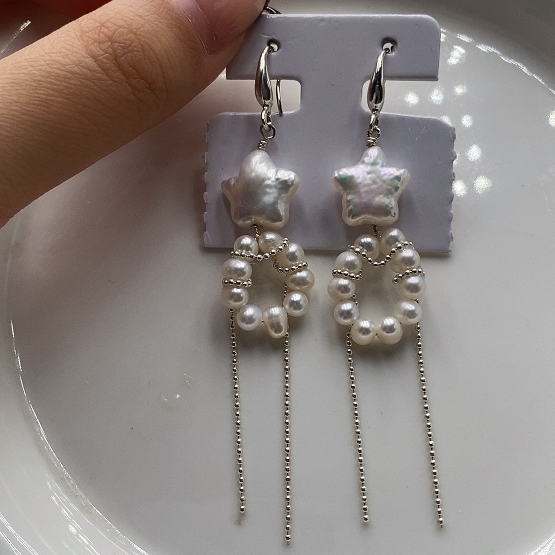 耳饰淡水珍珠银S925镶嵌