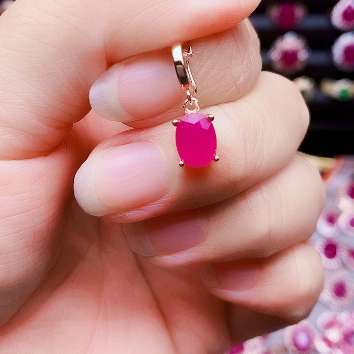 颈饰银S925镶嵌红宝石