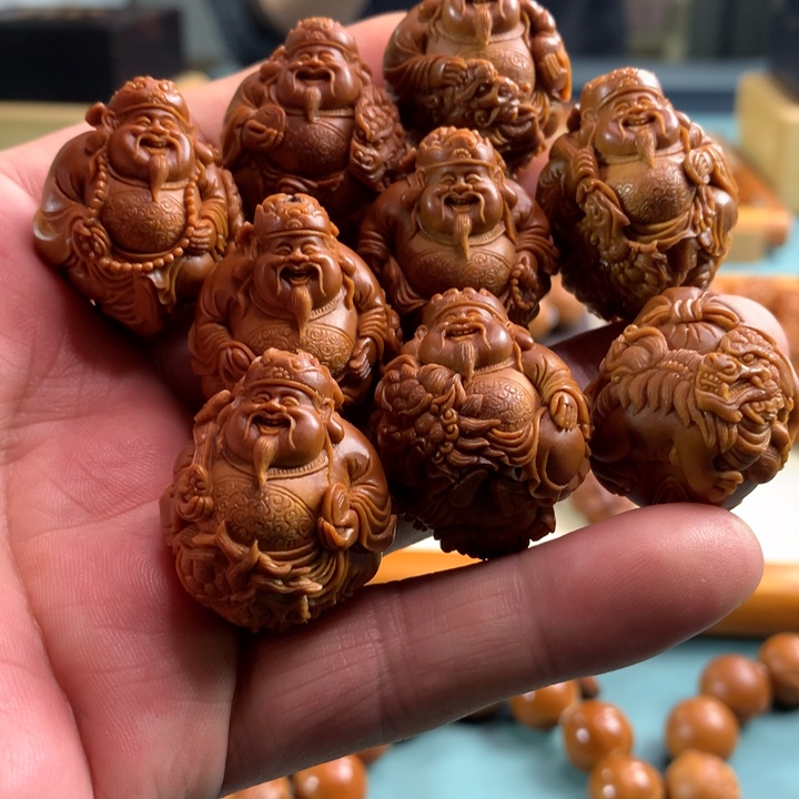 橄榄核手串/手链橄榄核雕，财神一条