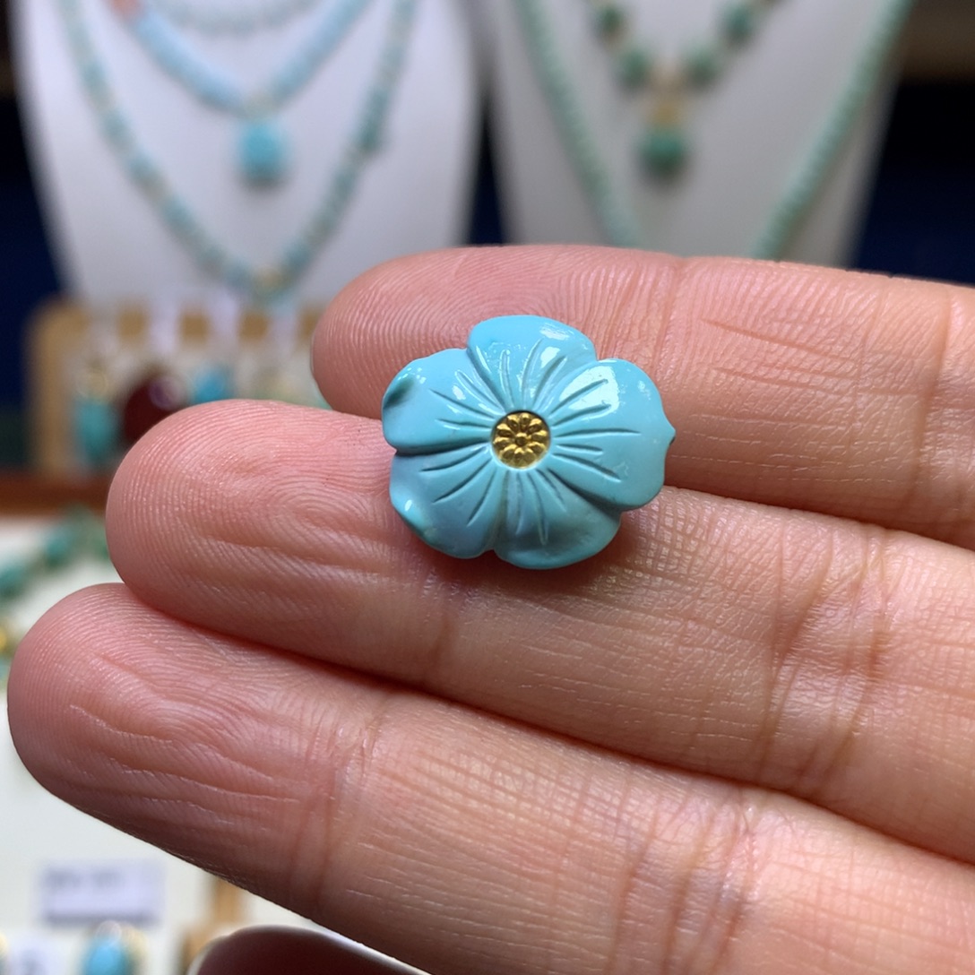 绿松石未镶嵌花卡子