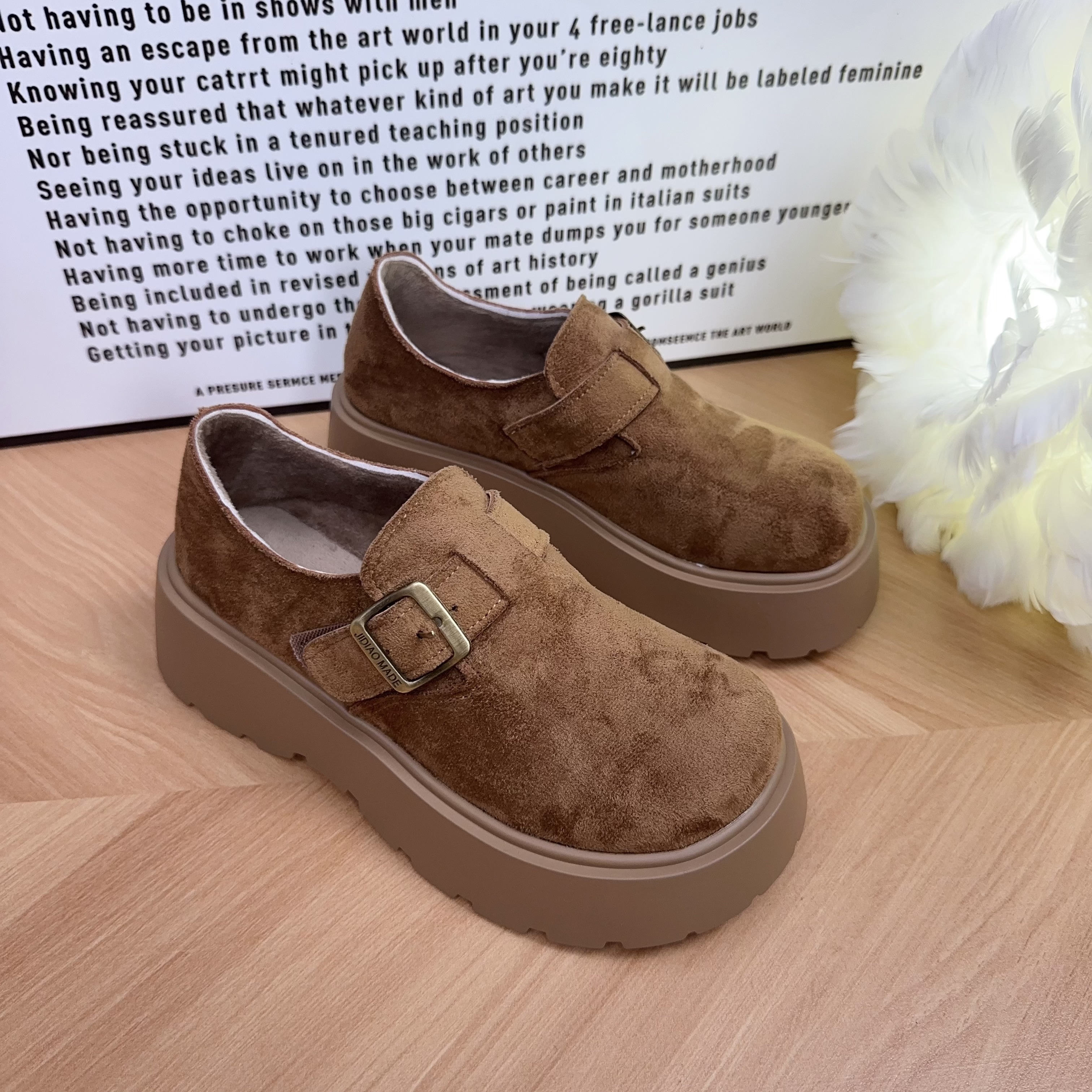 2025秋季勃肯鞋保暖加百搭厚复古加绒软底休闲时尚韩版