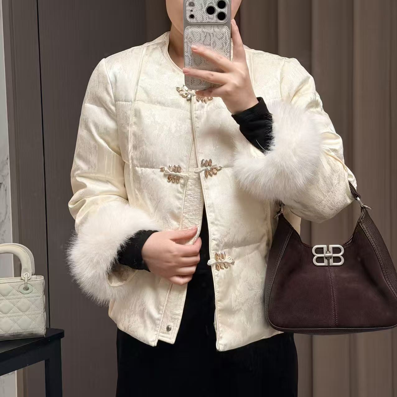 高级感新中式国风百搭冬季女款棉服减龄保暖中国风刺绣