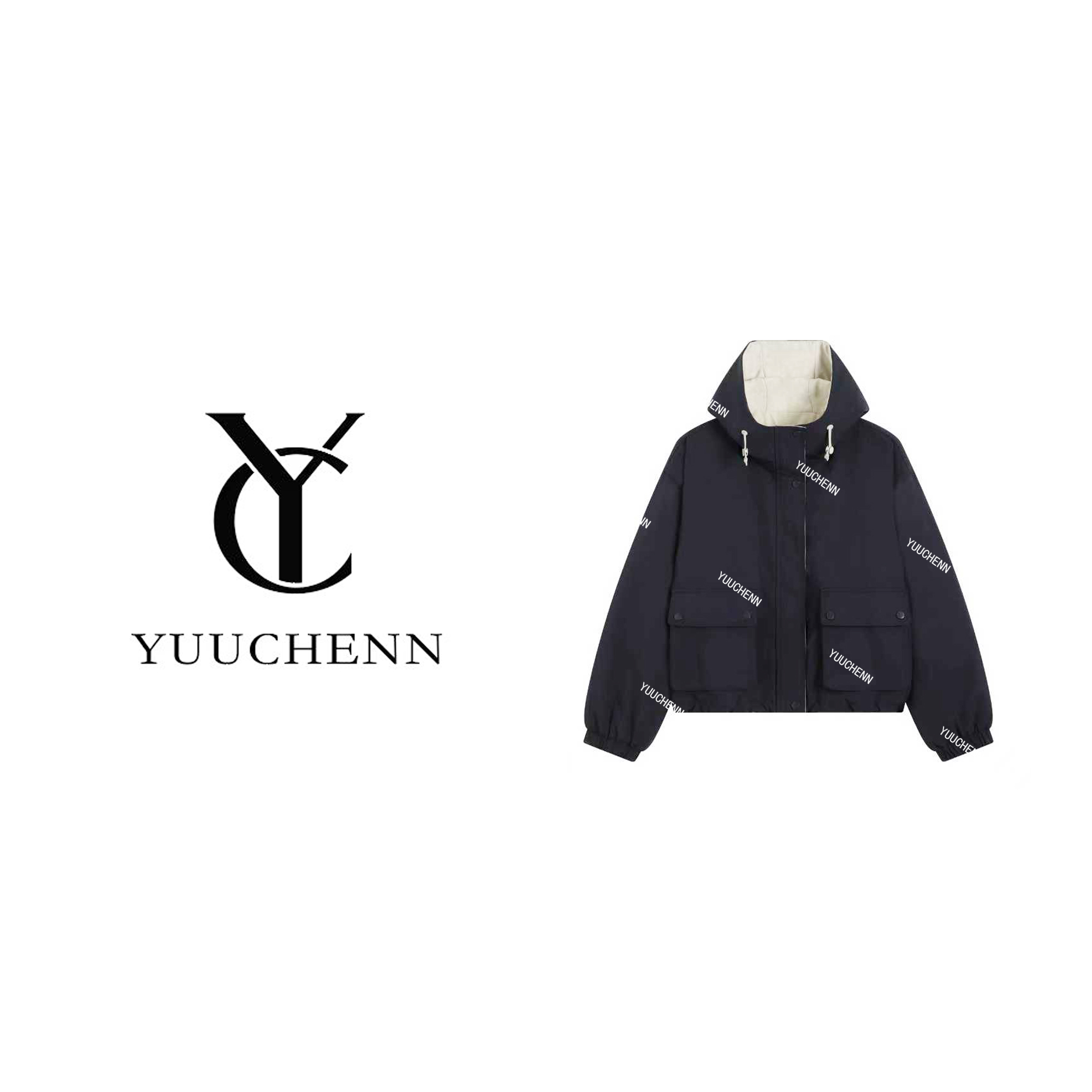 YUUCHENN连帽短款棉衣棉服女士潮流秋冬季季冲锋衣25C-W62995