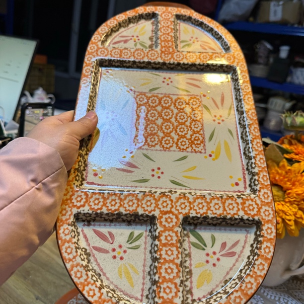 高温陶瓷长盘橘色