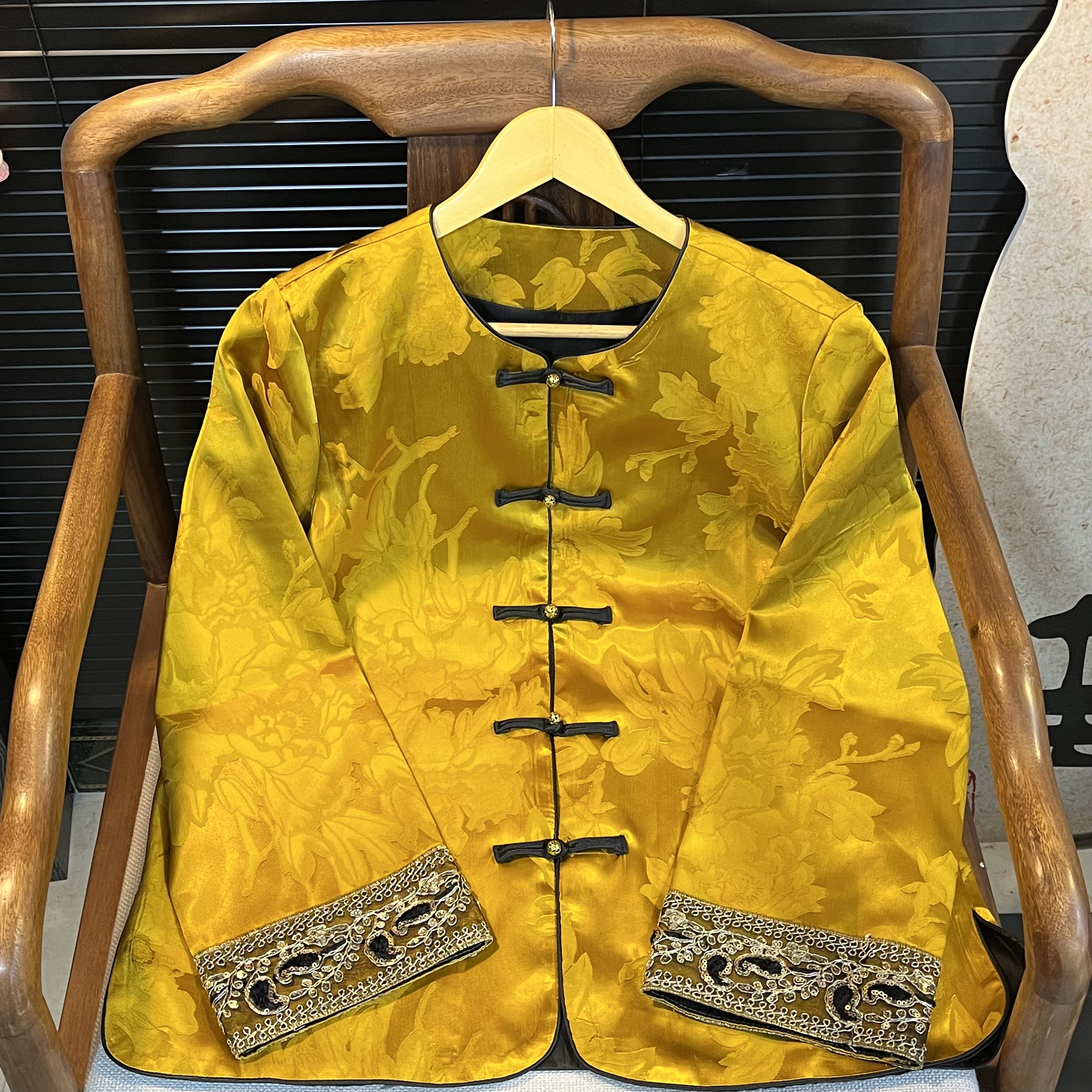 猫家YZM,新中式国风圆领提花时尚百搭外套8957