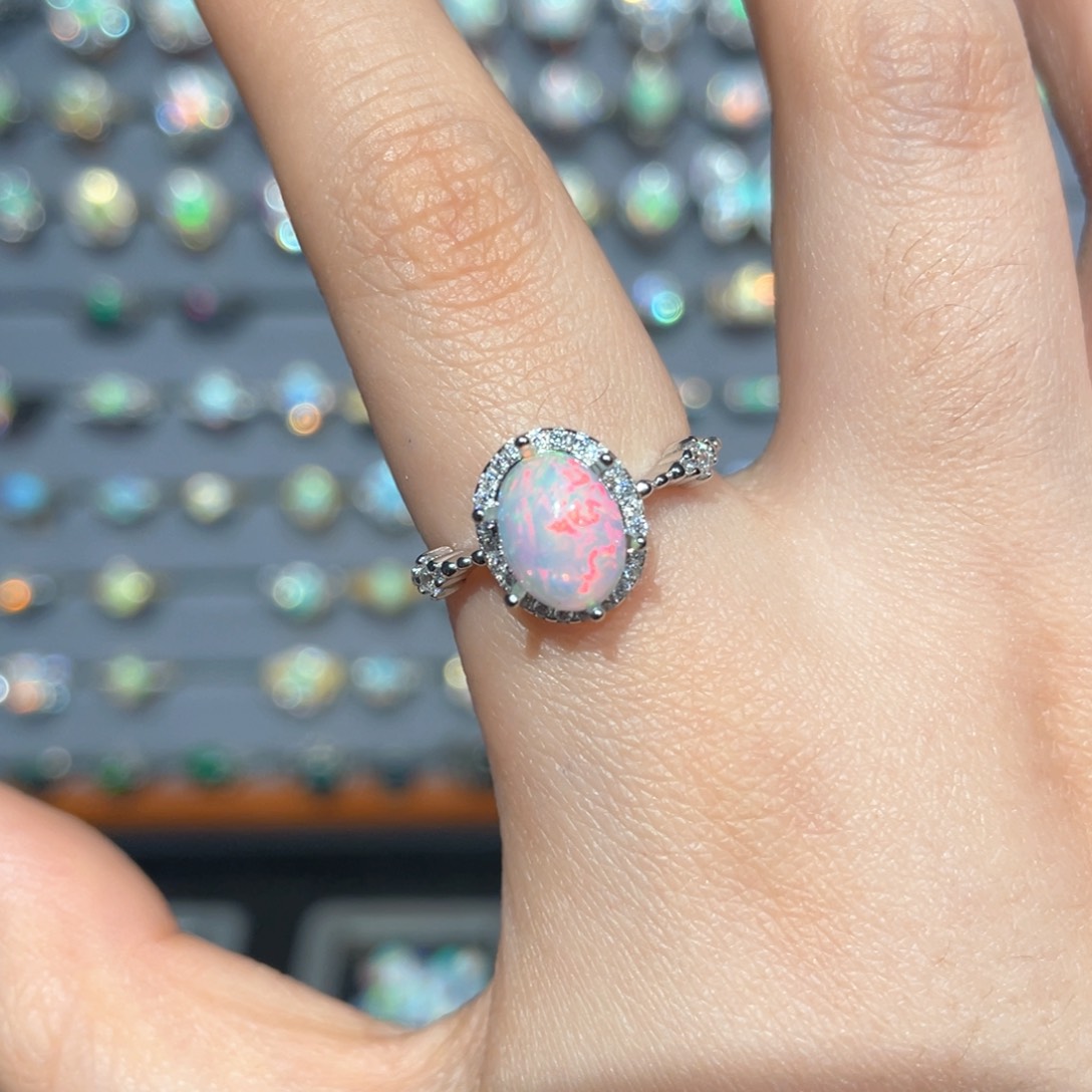 欧泊欧泊戒指银S925镶嵌