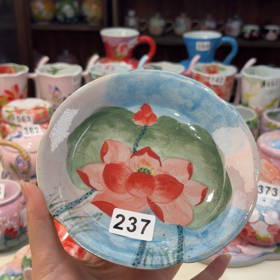 瓷片景德镇手绘高温釉下彩陶瓷茶具