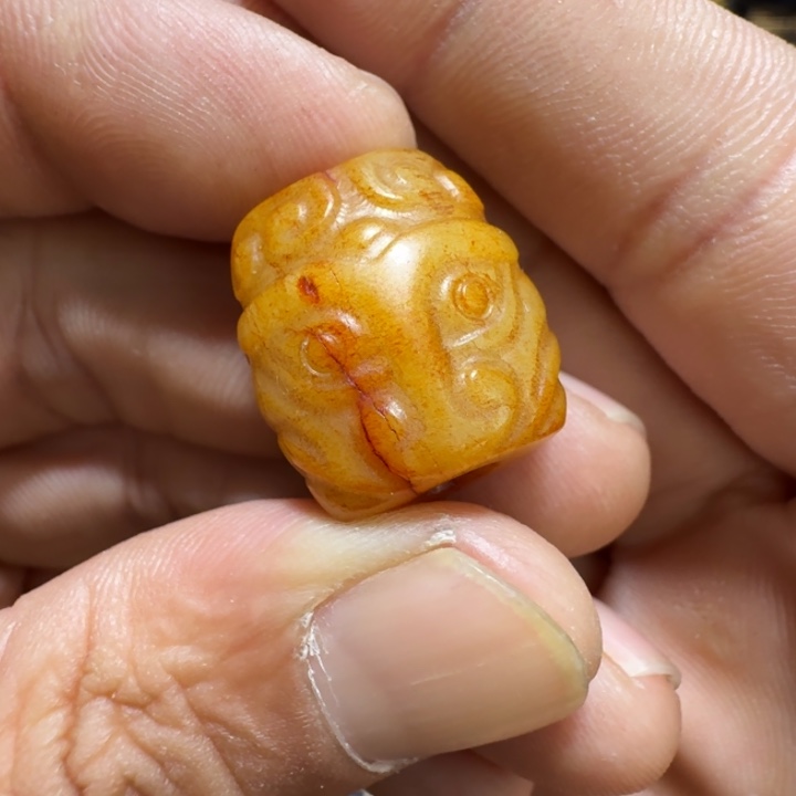 陶虎面珠子桶珠珠子