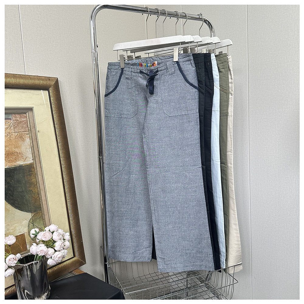 K129夏季新款纯色女士直筒休闲长裤