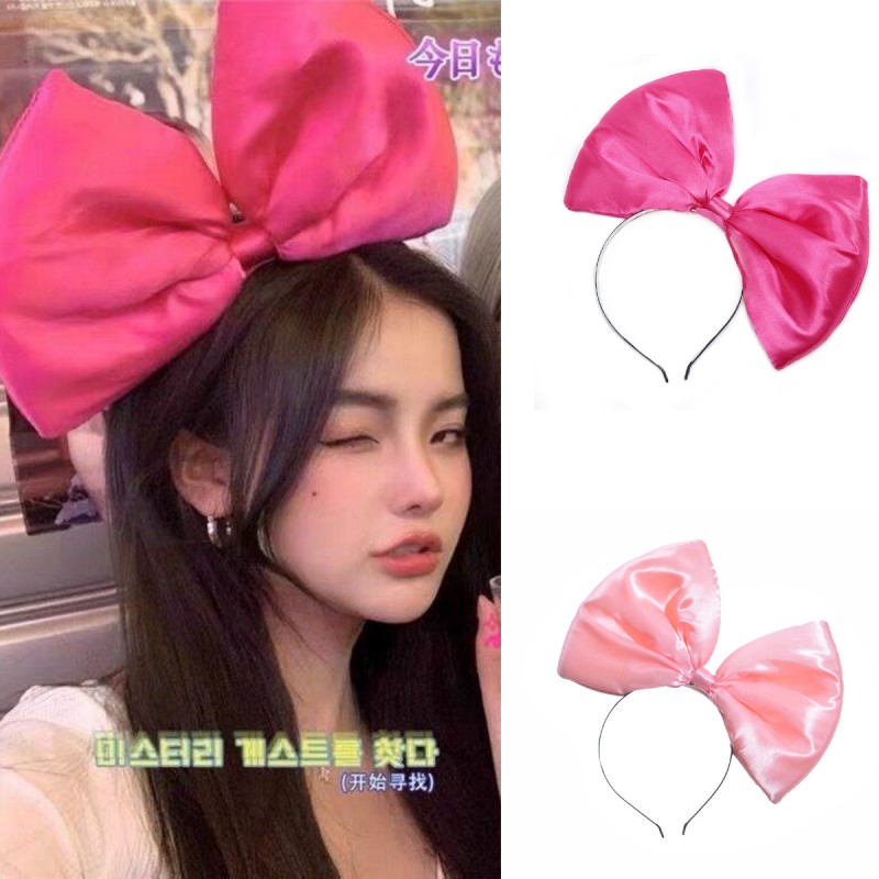 超大蝴蝶结发箍粉色女适用游玩甜美拍照头饰
