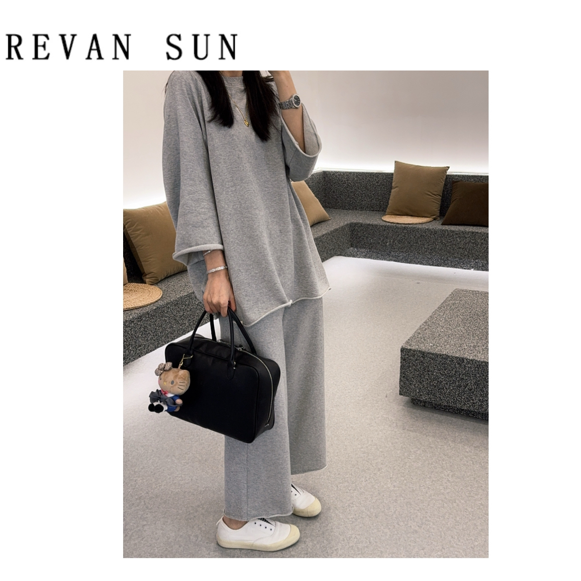 ［REVAN SUN］-大骨架穿搭美芯 亚麻套装3429