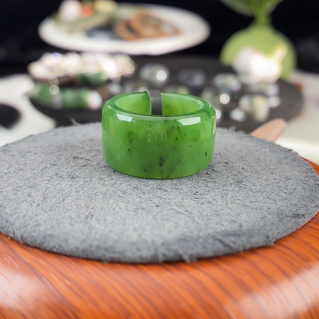 和田玉（糖玉）未镶嵌戒指b12碧玉直切18.8