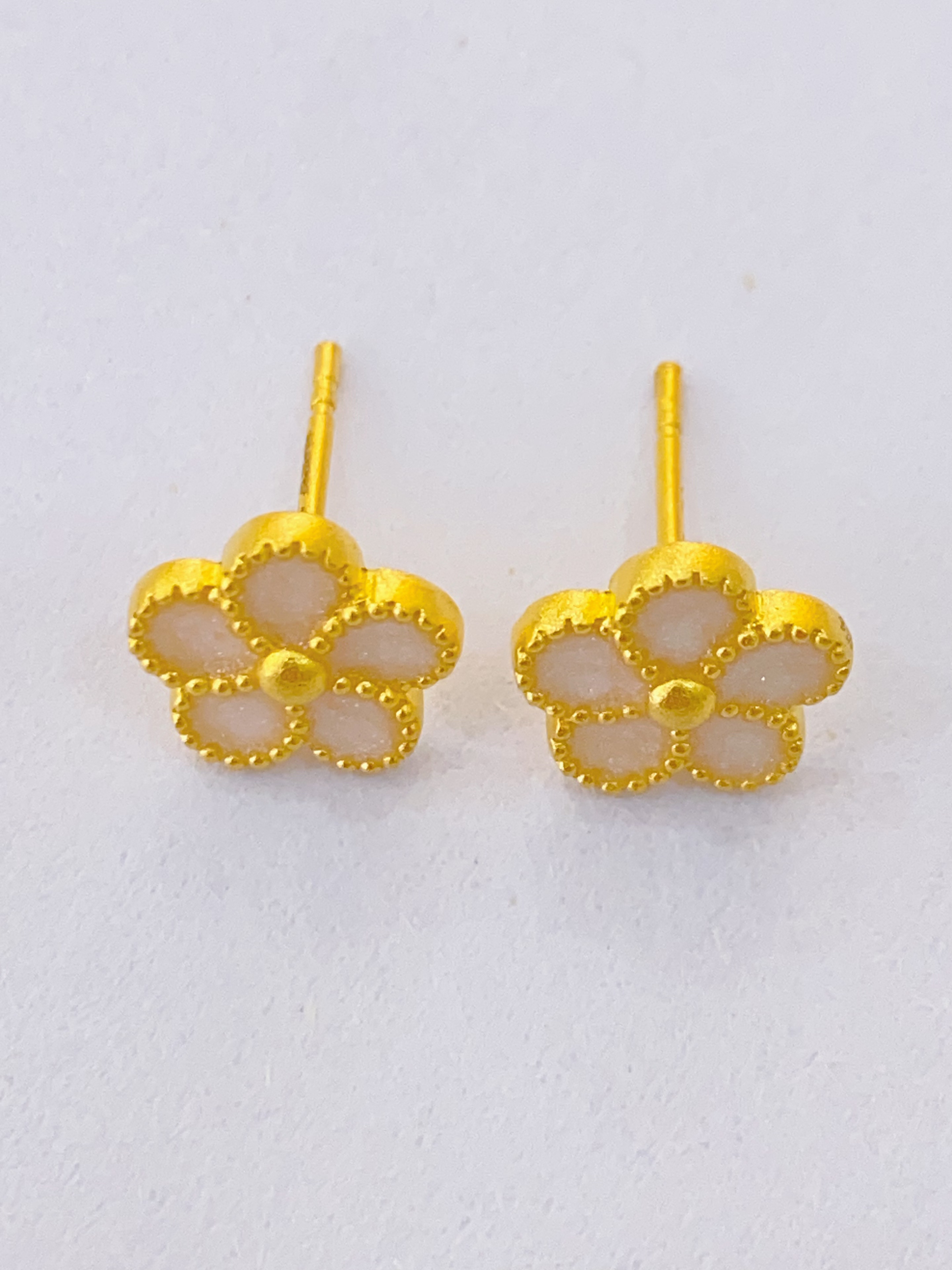 足金999珐琅彩时尚耳饰3.16g