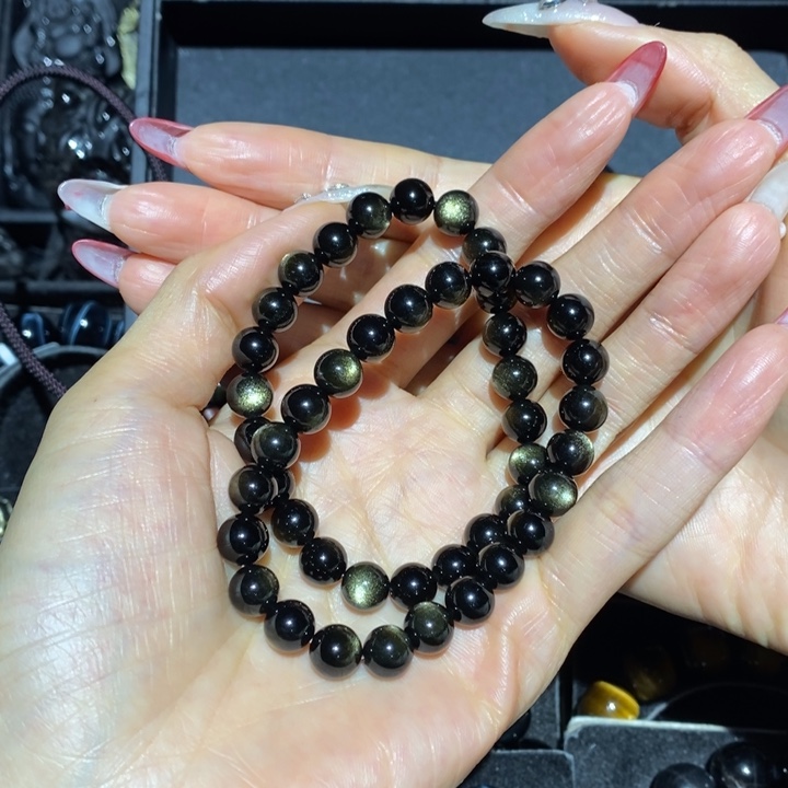 黑曜岩手链未镶嵌无**神