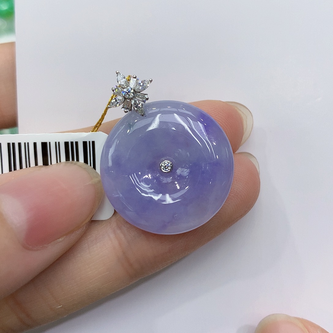 翡翠颈饰18K金镶嵌88888888