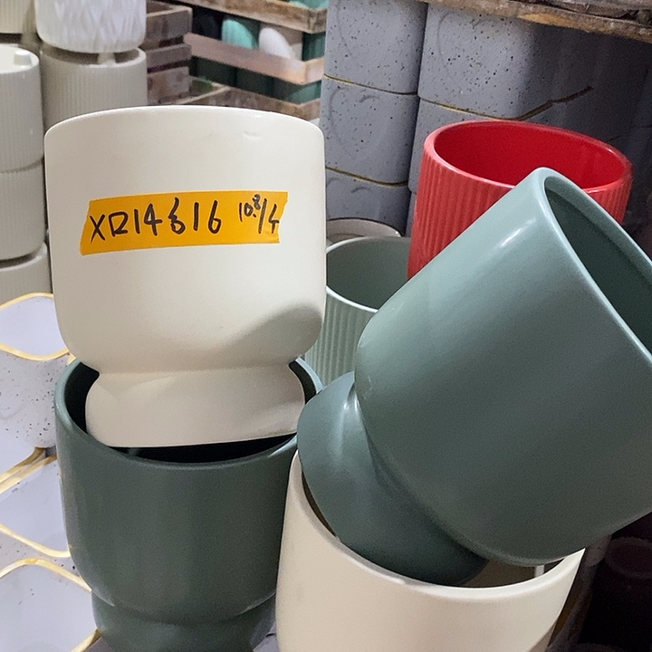 陶摆件陶盆有孔 瑕疵针孔漏釉介意勿拍外口 14外高16