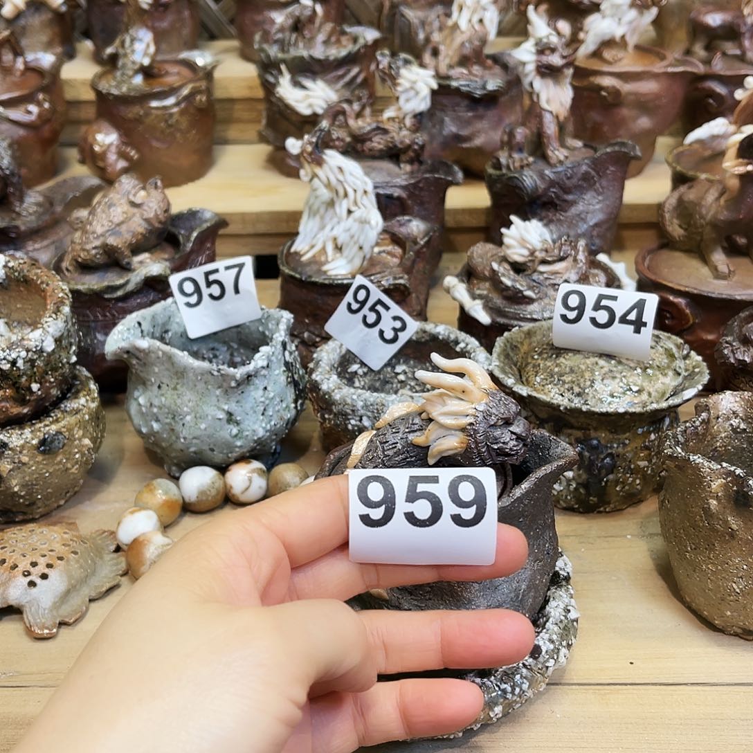 f***y瓶柴烧粗陶手捏宝瓶