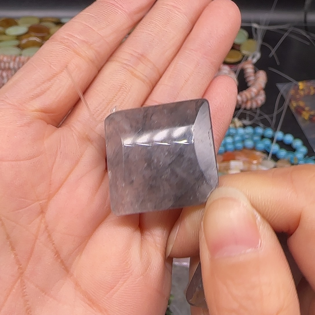 玛瑙/玉髓合金珠宝半成品云水晶一颗34mm