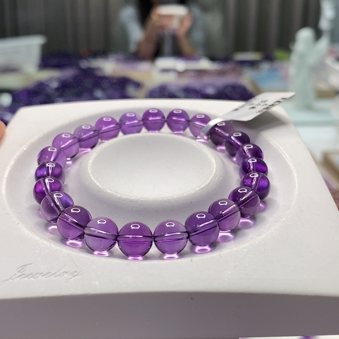 未镶嵌手串水晶巴西紫水晶8M