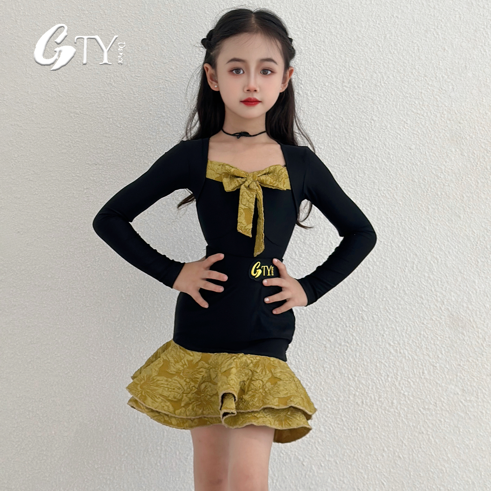 GTYdance拉丁舞服2025秋冬季新款女童练功服少儿舞蹈演出服L25177