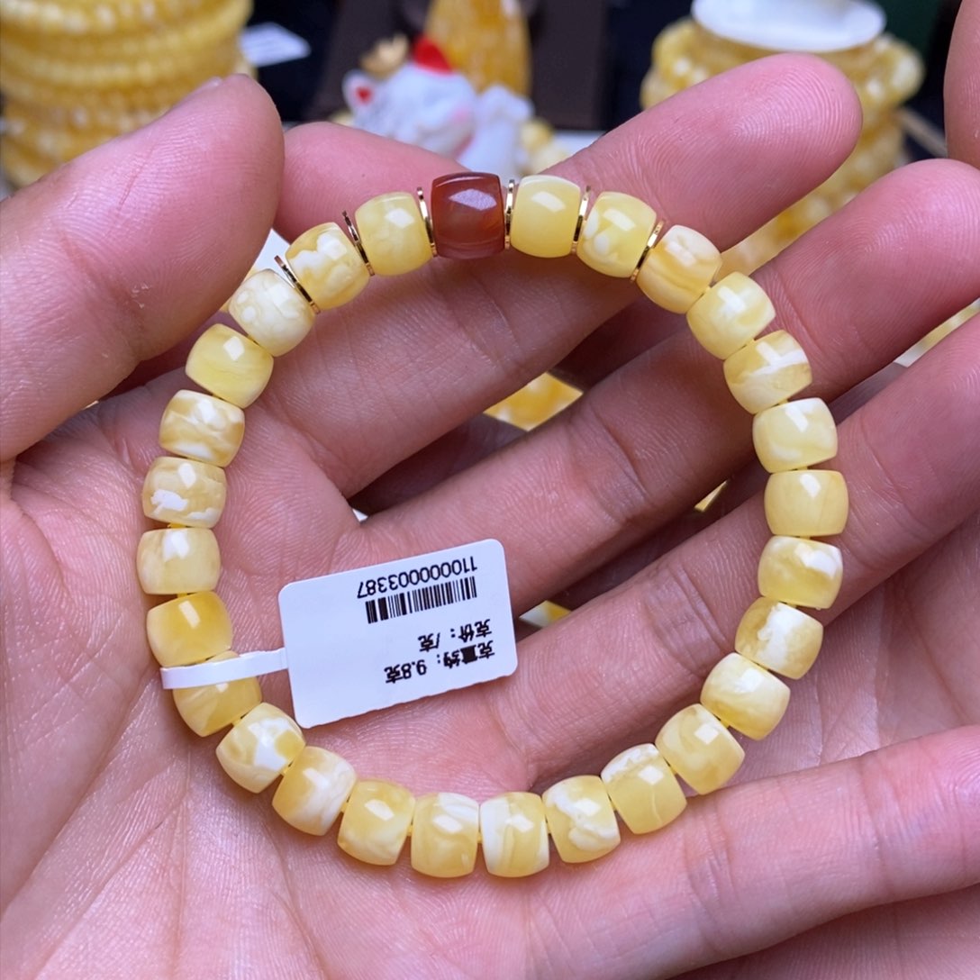 【闪购商品】蜜蜡裸石未镶嵌8+直切手串