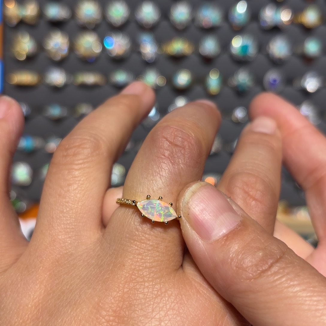 欧泊银S925镶嵌戒指戒指