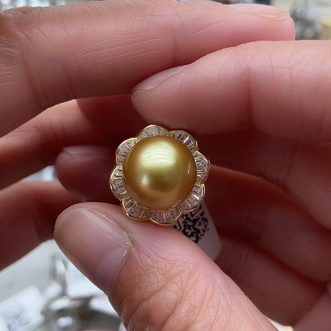 海水珍珠戒指银S925镶嵌@@J0003