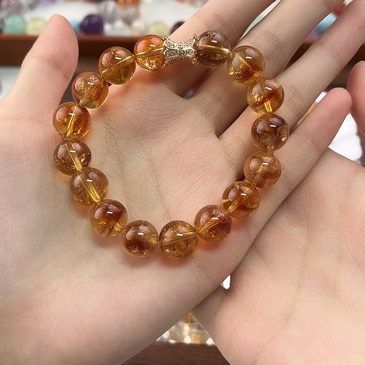 黄晶未镶嵌手链11mm