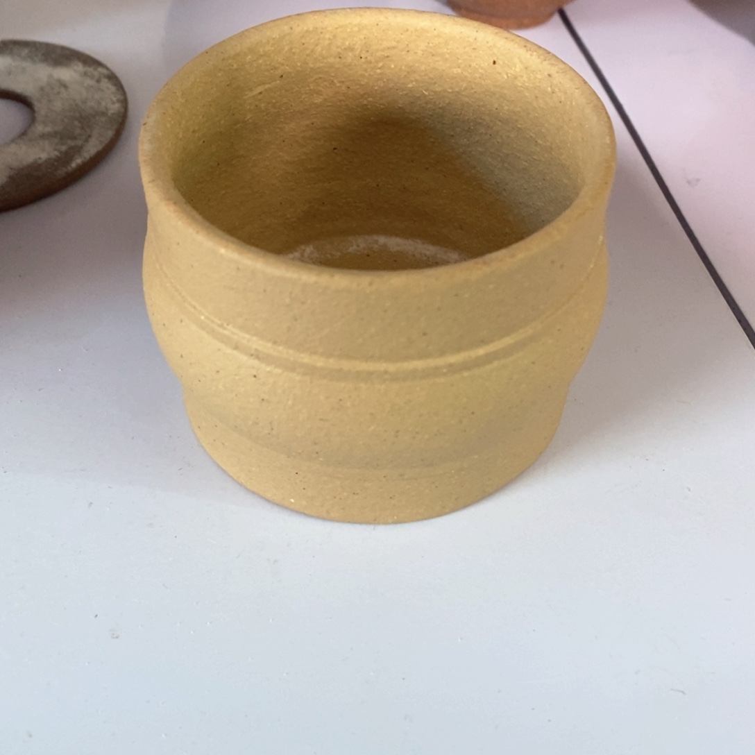 紫砂茶壶绿泥主人杯半手