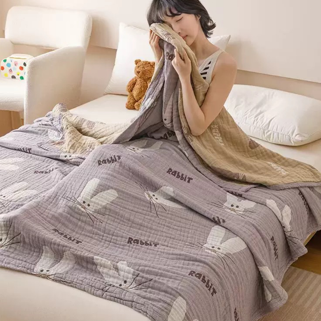 毛病大处理品！四层纱单人盖毯150*200微瑕～D050（会起球 会缩水）