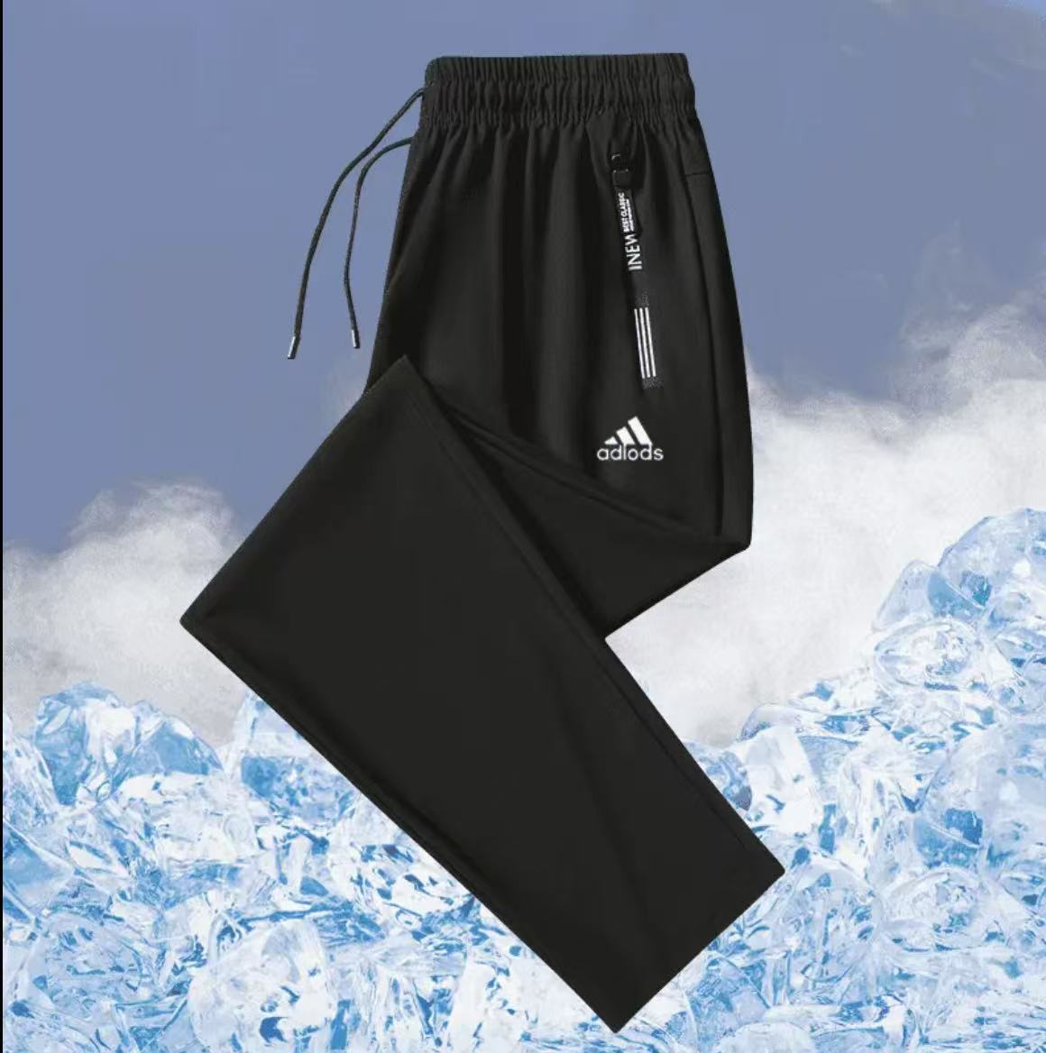 阿迪精选休闲裤男女夏速干长裤子薄款运动裤冰丝直筒裤束脚裤卫裤