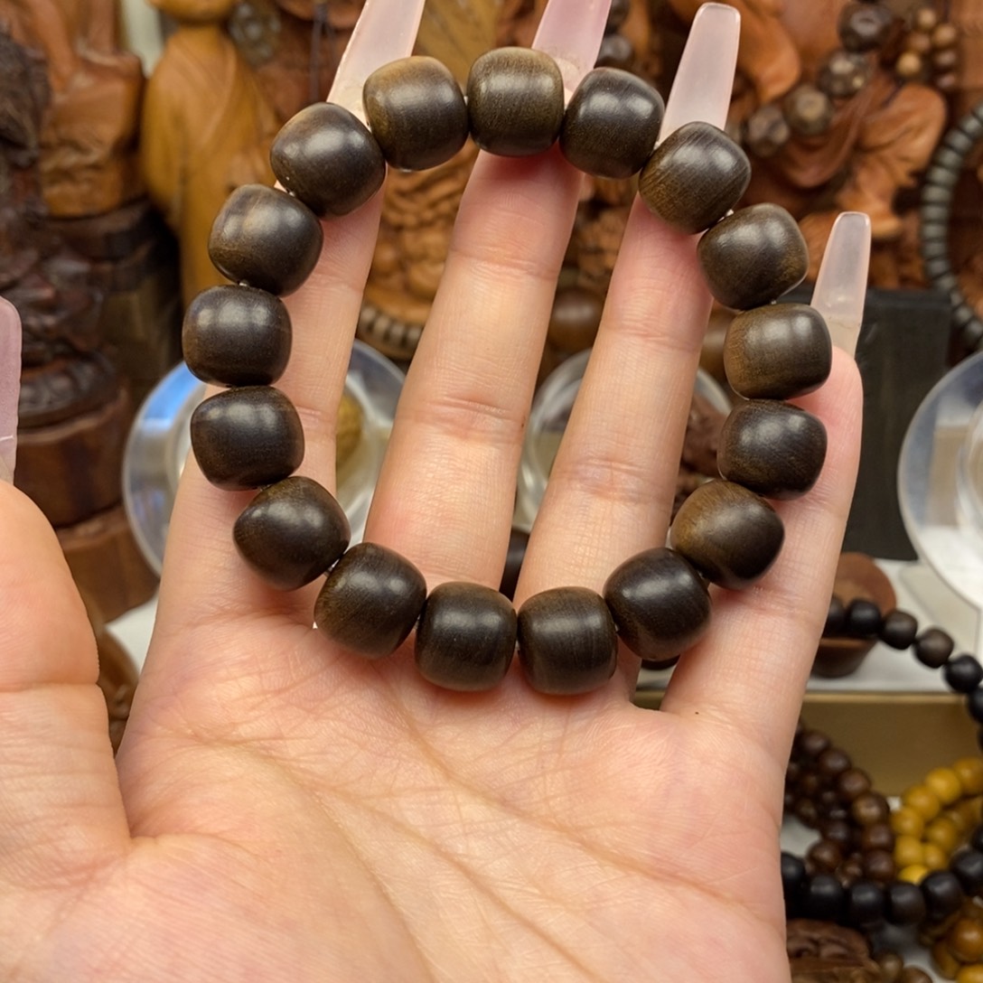 不***班檀香木手串/手链迈索尔老山檀香1213黑肉沉水横纹奶香微瑕